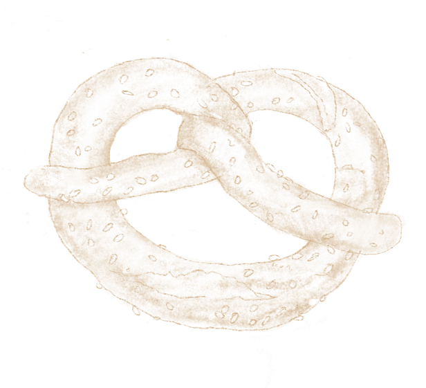Un bretzel en forme de nœud avec des marques de découpe à la surface