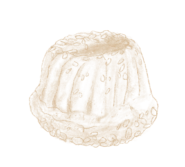 Un gâteau rond avec des motifs en relief et une bordure dentelée