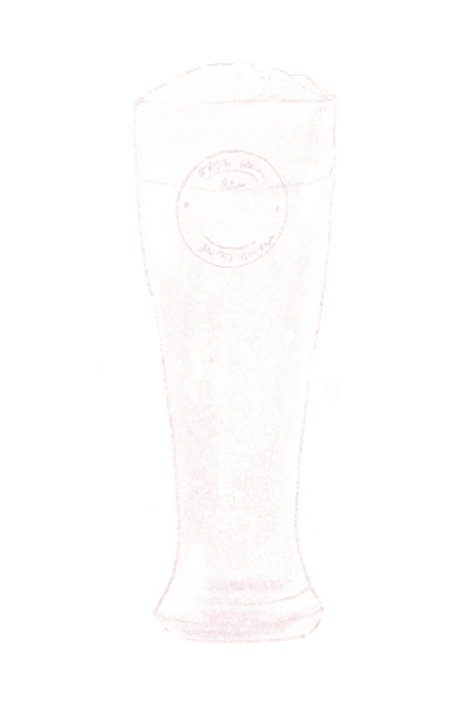 Pencil drawing of a cup or trophy with a circular inscription