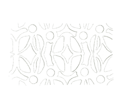 Dessin en blanc sur fond clair représentant des formes géométriques et organiques entrelacées